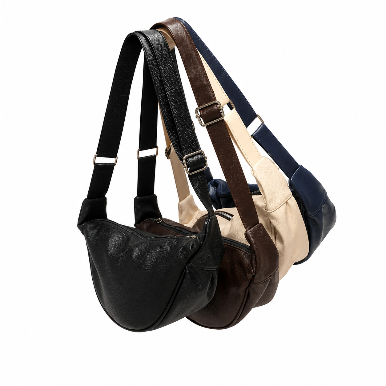 کیف دوشی زنانه مدل هلالی (Half Moon Bag) چرم صنعتی